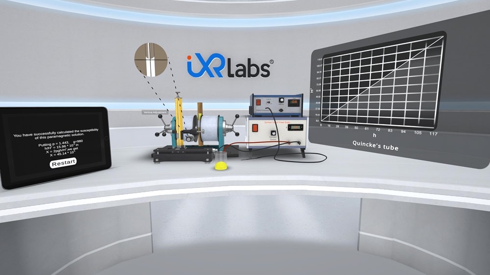 Students using virtual physics labs in an immersive learning environment with AR/VR technology